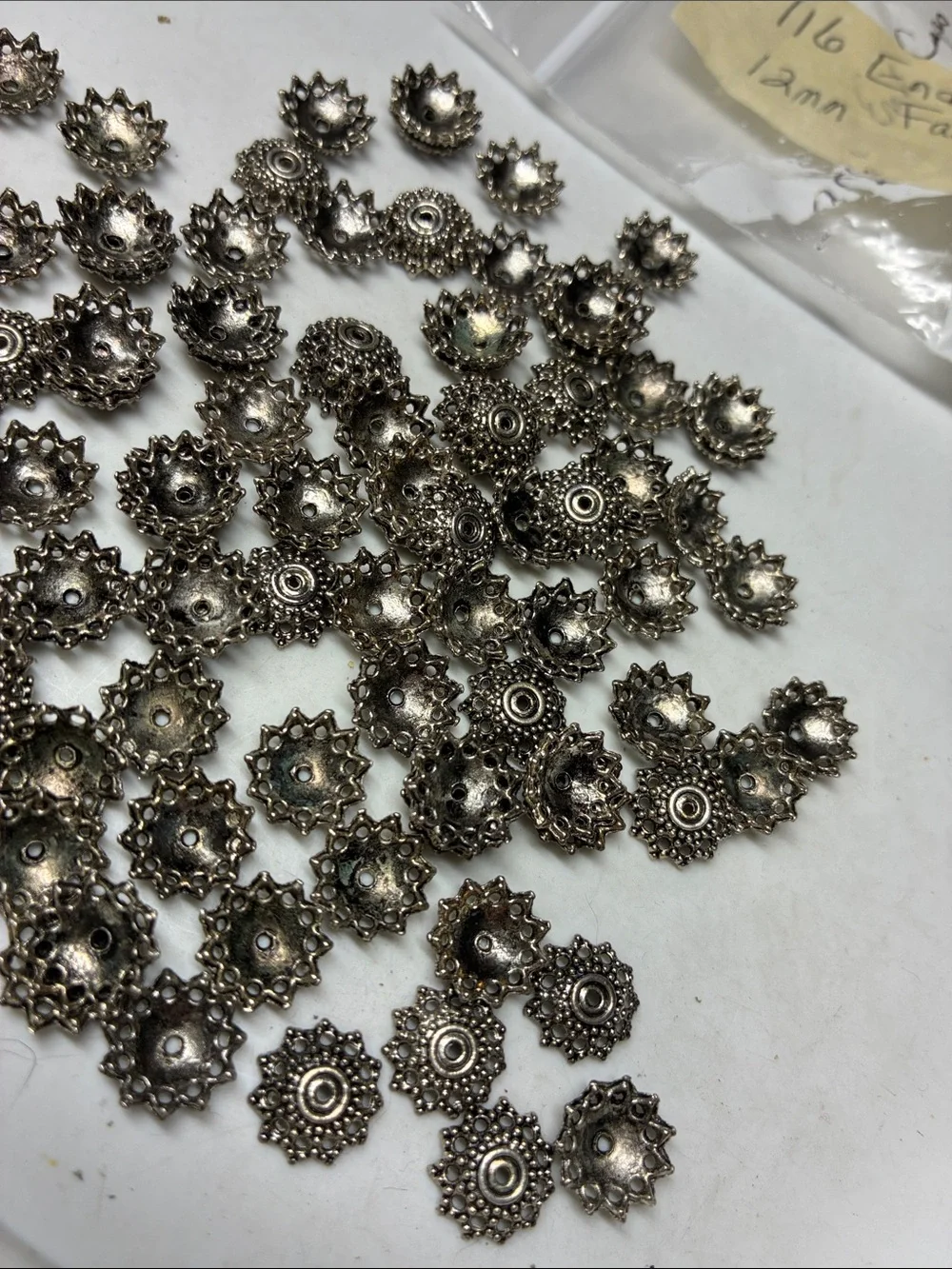 Silver Filigree fancy Bead Caps - Decorative Floral Spacer (Pack of 116)